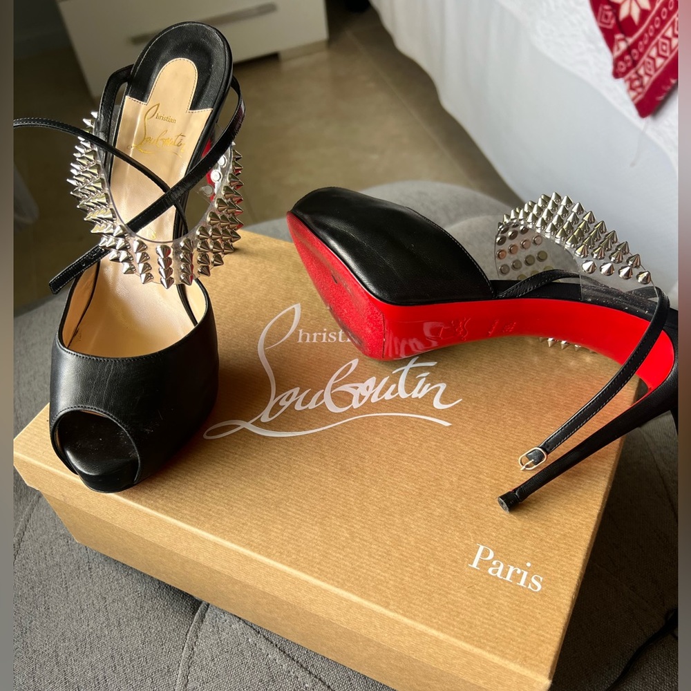 Black /Silver Studs Platform Sandals - image 3